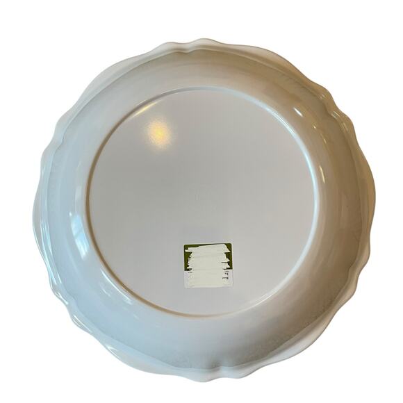 Soho Loft Hummingbird Pink Floral Melamine Serving Bowl 14" Round Scalloped New - Picture 9 of 10